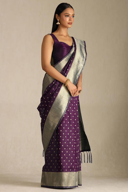 Vasthrlay Tussar Classic Saree with decorative Traditional design