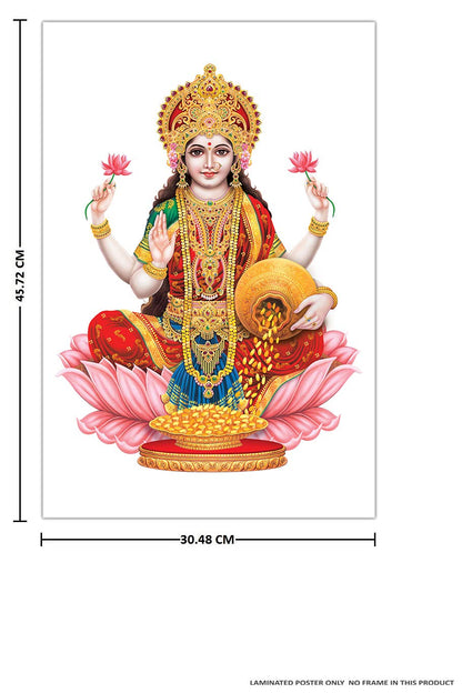 PRINTNET Lord Laxmi HD Religious Wall Poster