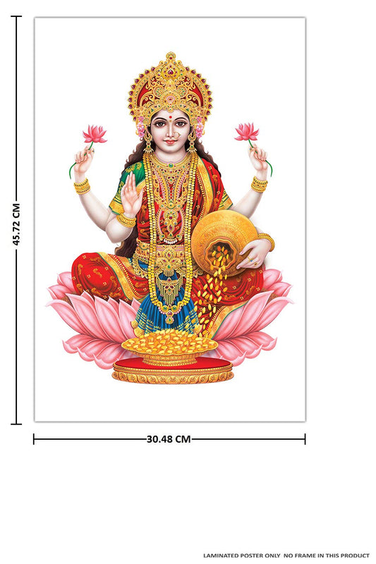 PRINTNET Lord Laxmi HD Religious Wall Poster