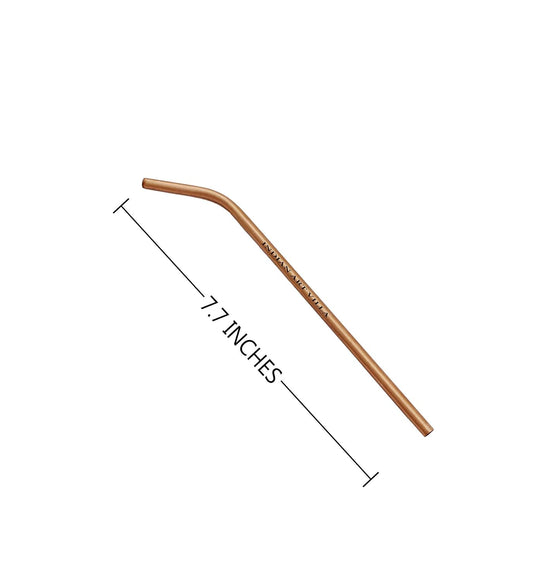 Indian Art Villa Reusable Copper Cocktail Straws Set of 6 7.7 Inch