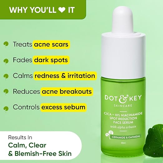 Dot and key Cica 10% Niacinamide Serum For Blemishfree| Spotless| Glowing Skin | 20Ml