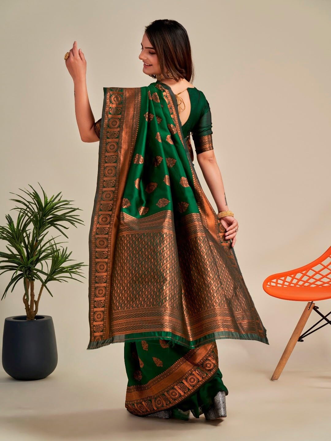 Vasthrlay Banarasi Classic Saree with decorative traditional design