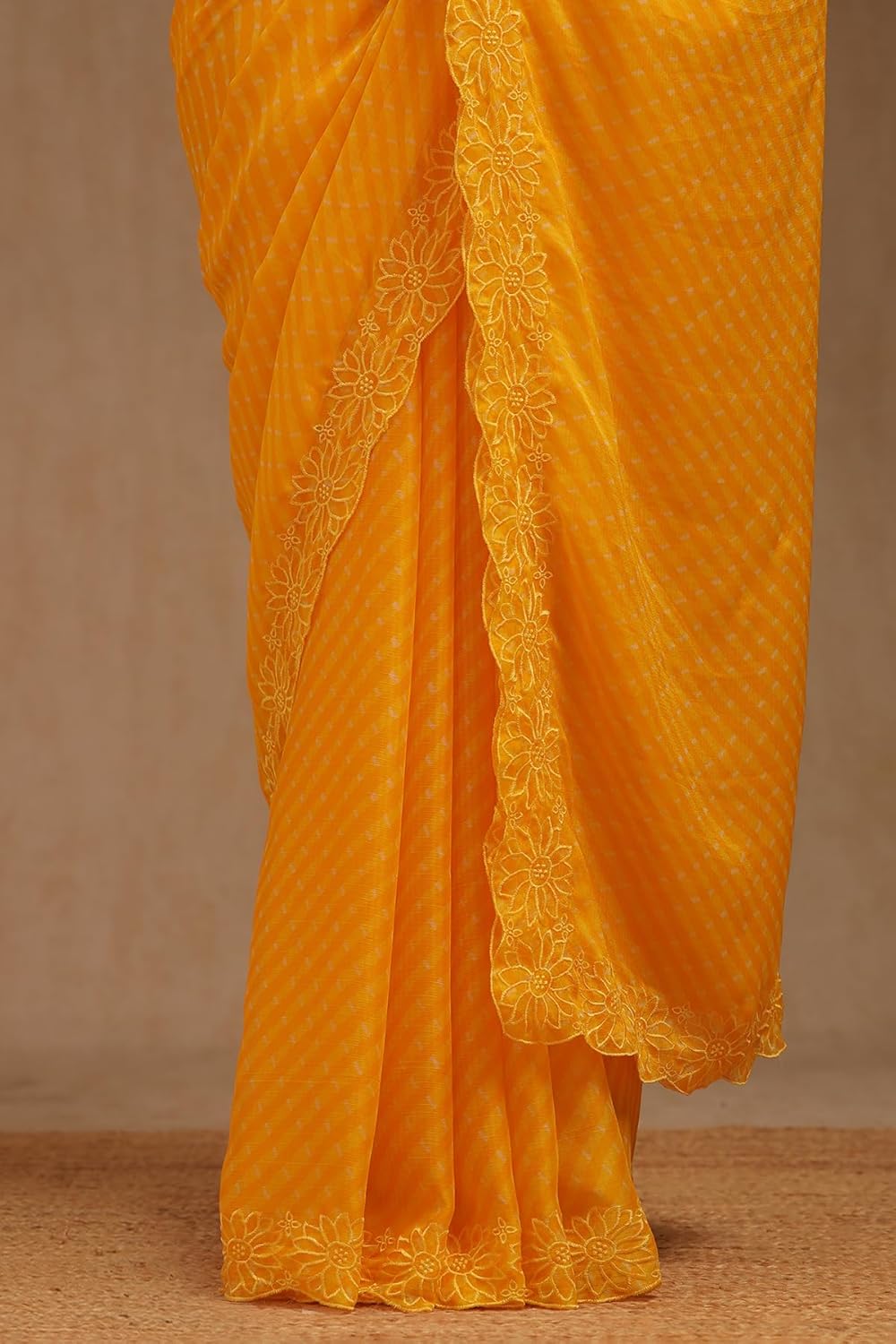Vasthrlay Traditional Saree in Yellow with refined ethnic appeal