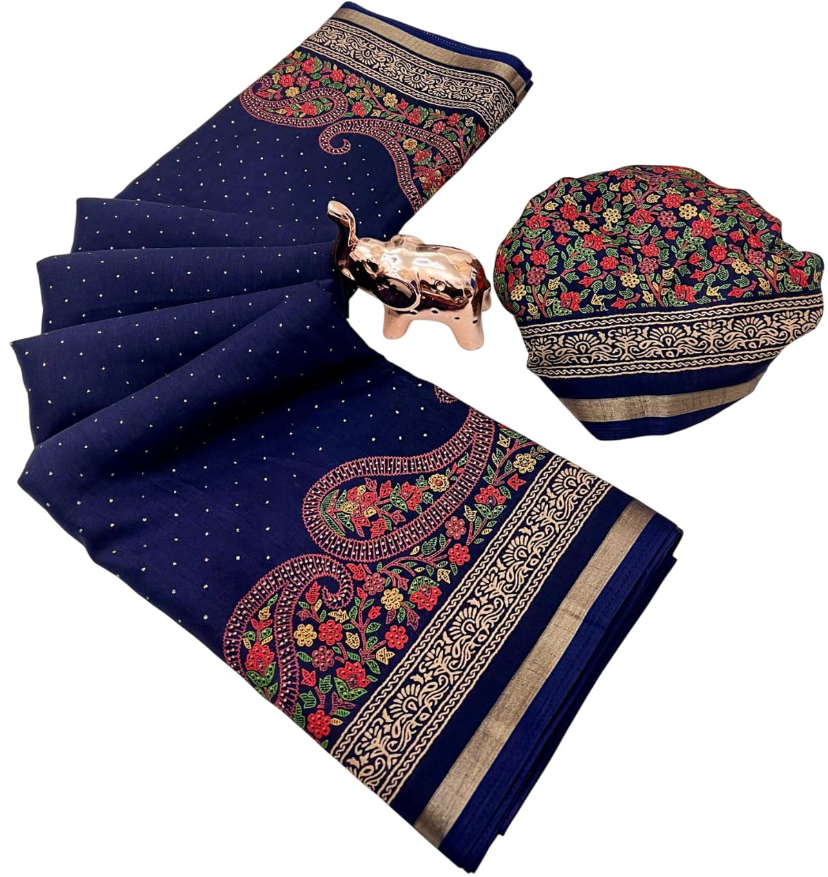 Vasthrlay Classic Ethnic Print Saree for festive ethnic occasions