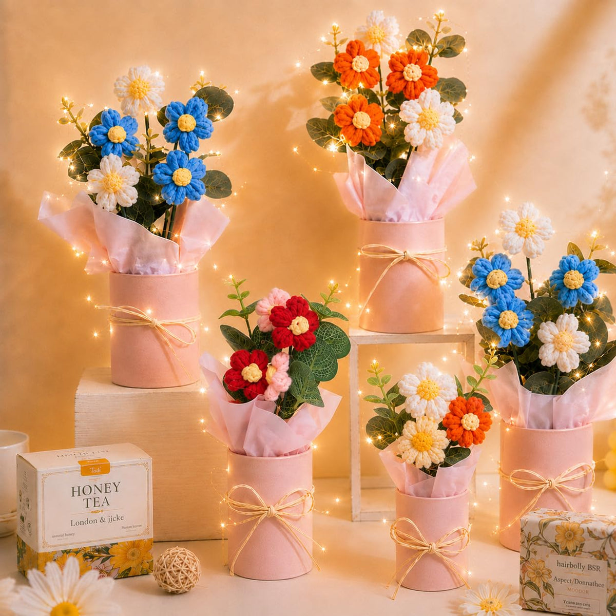 Handmade Crochet Artificial Flowers with Light - image 3