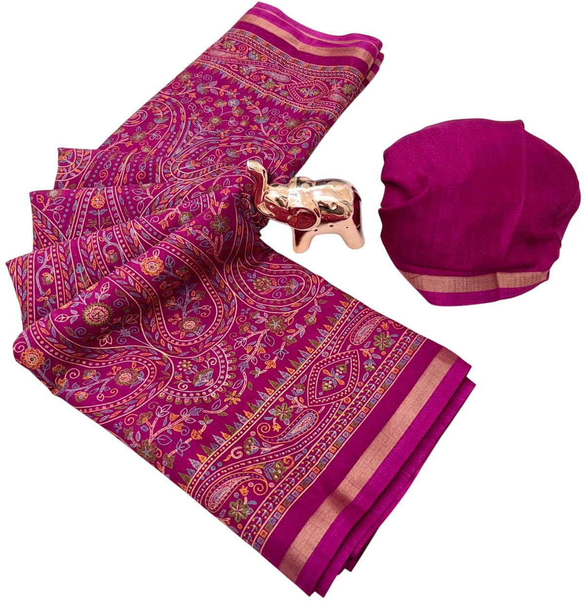Vasthrlay Classic Tussar Floral Saree for festive ethnic occasions