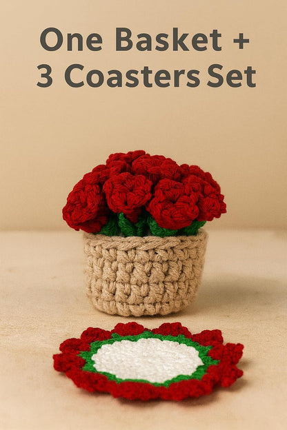 Handmade Crochet Tea Coaster Set (3+1) - image 3
