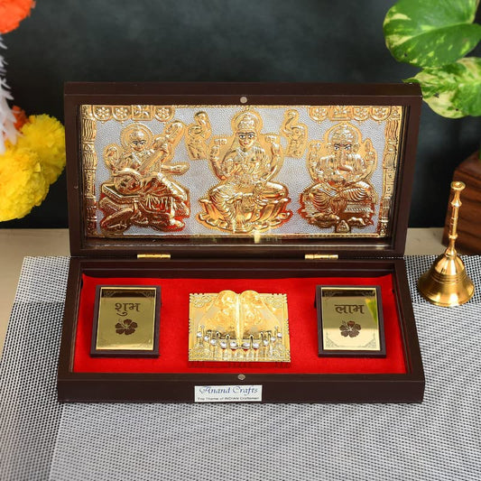 Piepot Laxmi Ganesh Saraswati Charan Paduka Pooja Gift Box