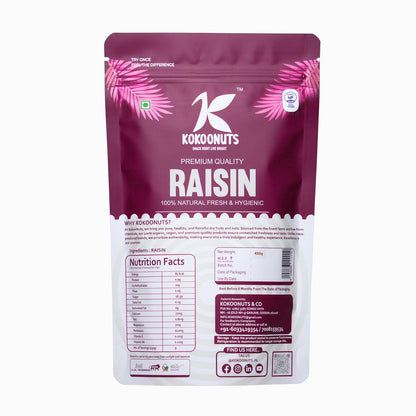 Kokoonuts Raisins nutrition facts and ingredients