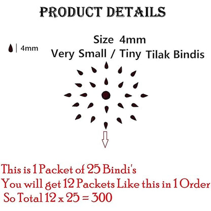 THANU'S CRAFT Premium Velvet Tilak Shape Forehead Sticker