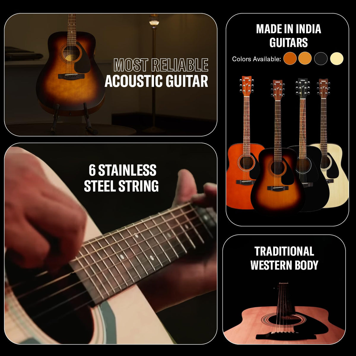 Yamaha F280 Acoustic Guitar Dreadnought 6 String