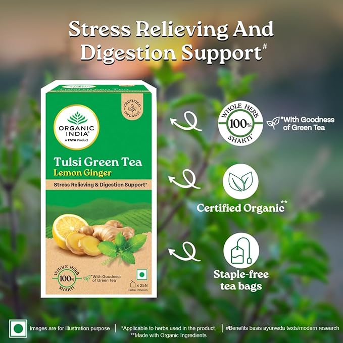 Organic India Tulsi Lemon Ginger Tea