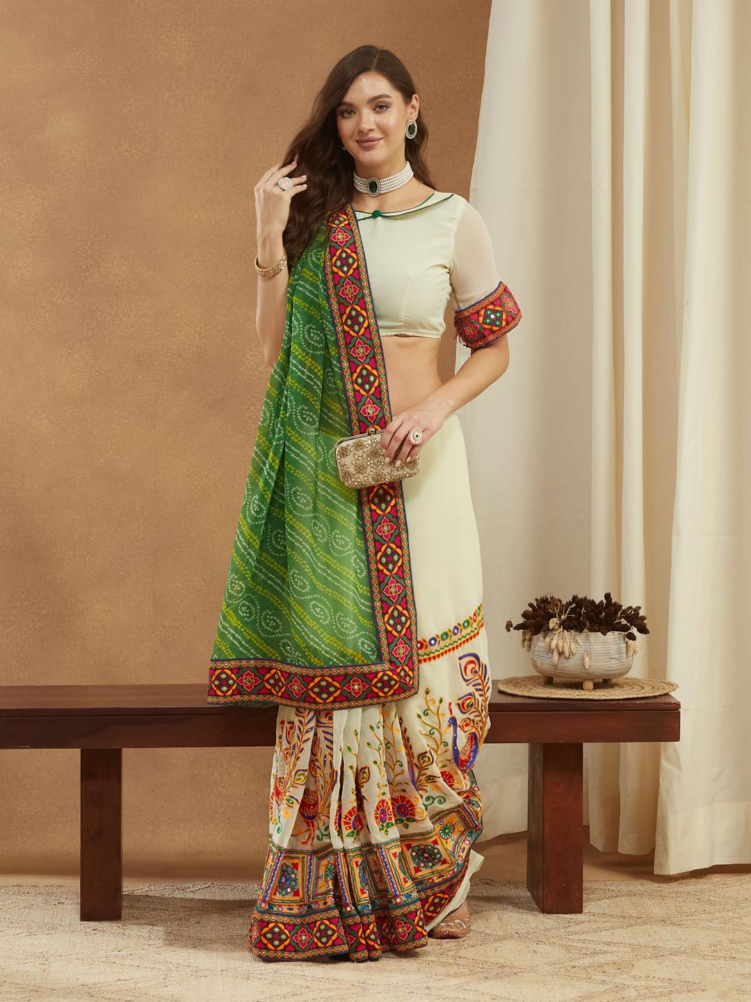 Vasthrlay Georgette Classic Saree with decorative embroidery design
