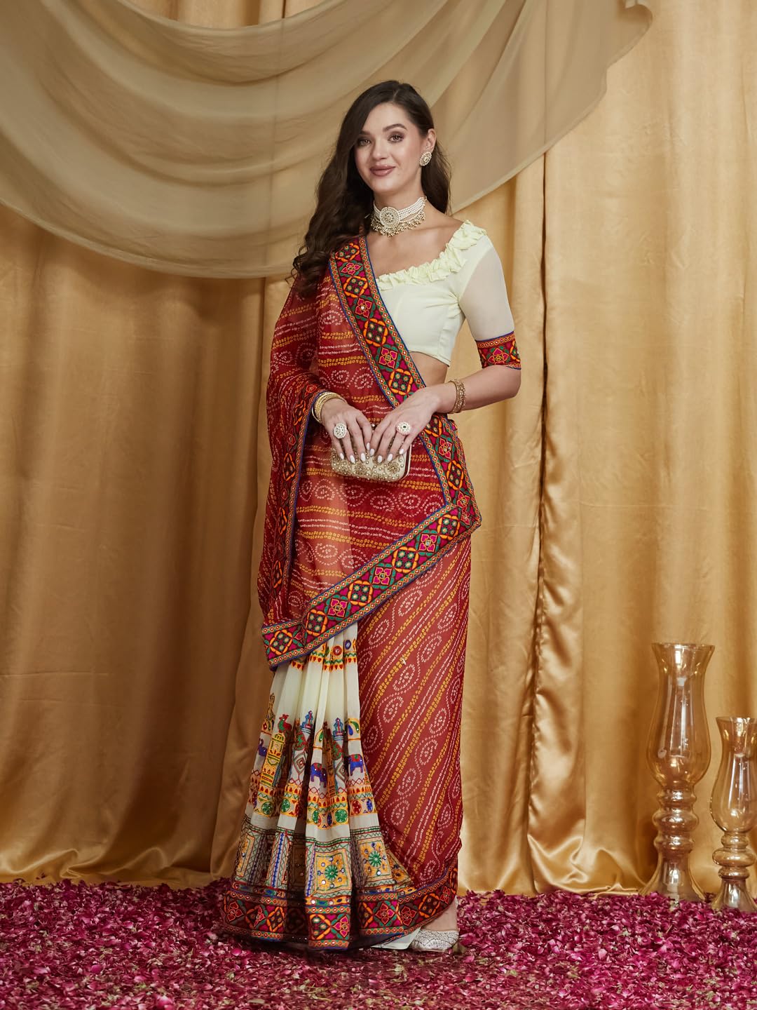 Vasthrlay Ethnic Classic Saree with decorative embroidery design