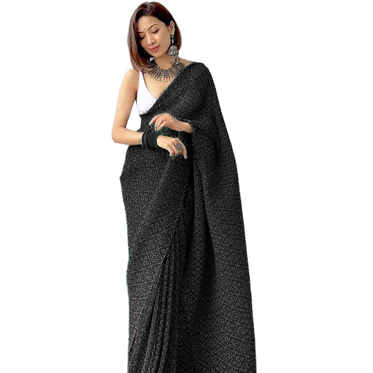Vasthrlay Purple Georgette Traditional Saree for festive ethnic occasions
