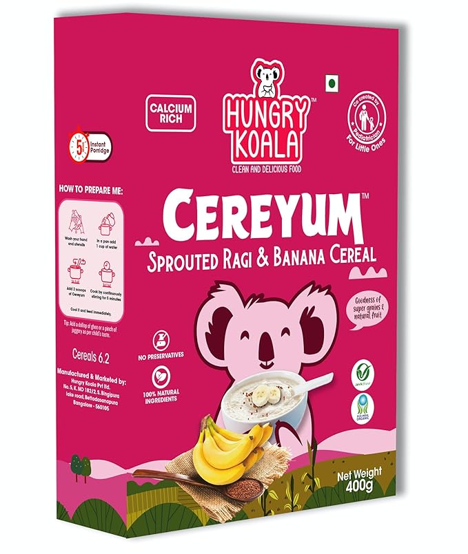 HUNGRY KOALA Ragi & Banana Cereal - PUSHMYCART
