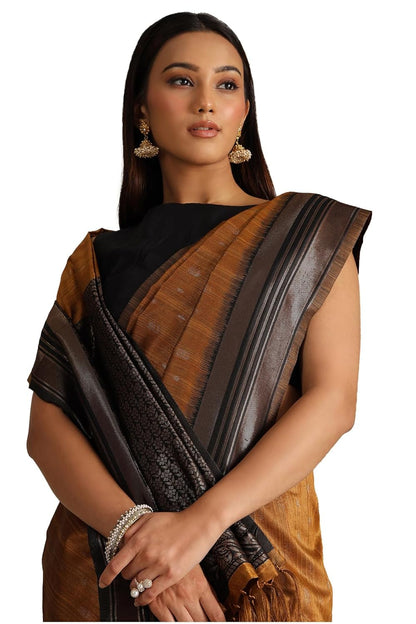 Vasthrlay Classic Tussar Woven Saree for festive ethnic occasions