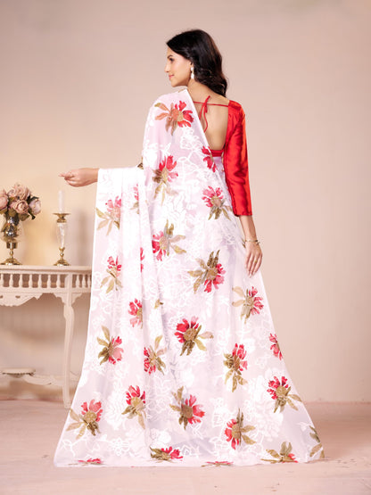 Vasthrlay Beige Traditional Saree for wedding and party wear styling