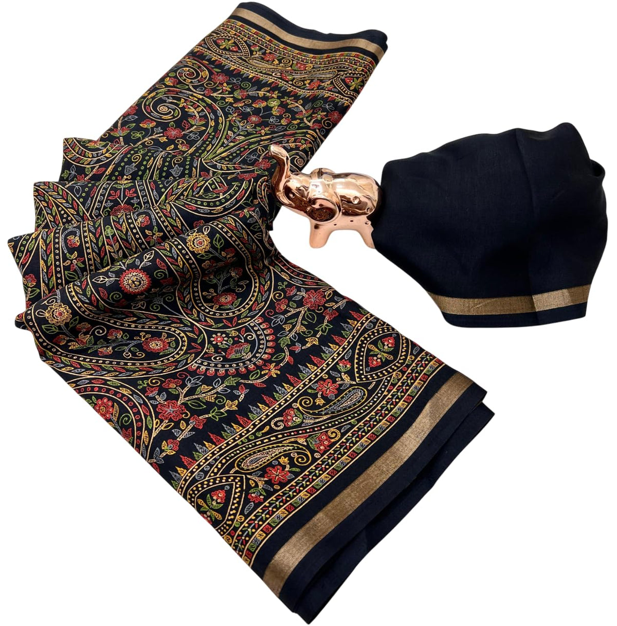 Vasthrlay Classic Tussar Floral Saree for festive ethnic occasions