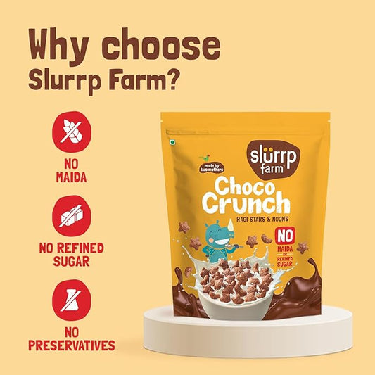 Slurrp Farm No Maida, No Refined Sugar Choco Crunch Cereal - PUSHMYCART