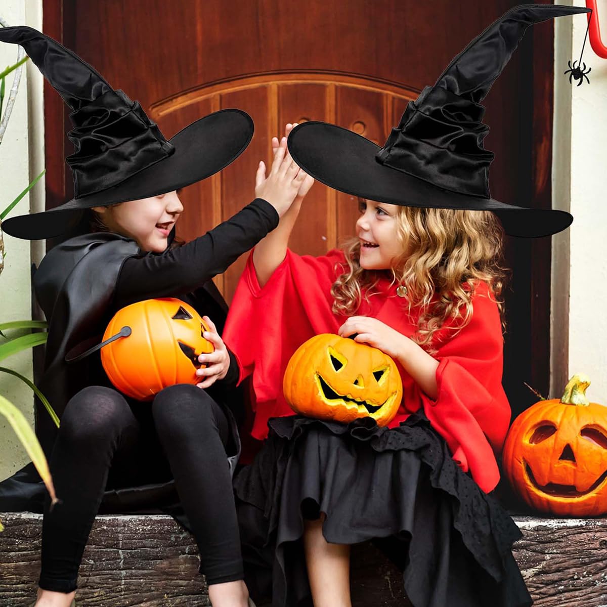 PATPAT Witch Hat with Spider Charm Choker Set Halloween Accessories