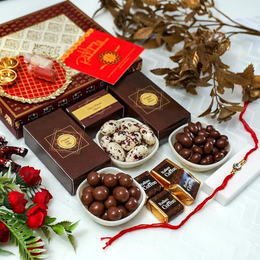 NutriSnacksBox Rakhi Gift for Brother Chocolate Delight Rakshabandhan Gift Combo Box - PUSHMYCART