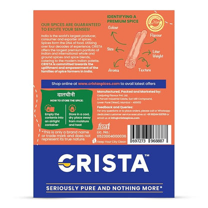 CRISTA Whole Dalchini Tubes | Pure Dalchini | Cinnamon Sticks - PUSHMYCART