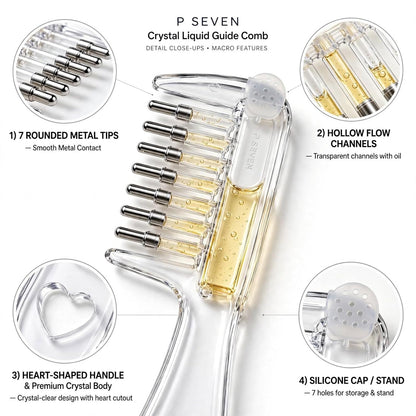 P Seven Hair Oil Applicator Comb with Storage Base