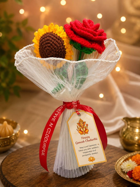 Crochet Flower Bouquet for Ganesh Chaturthi - image 1