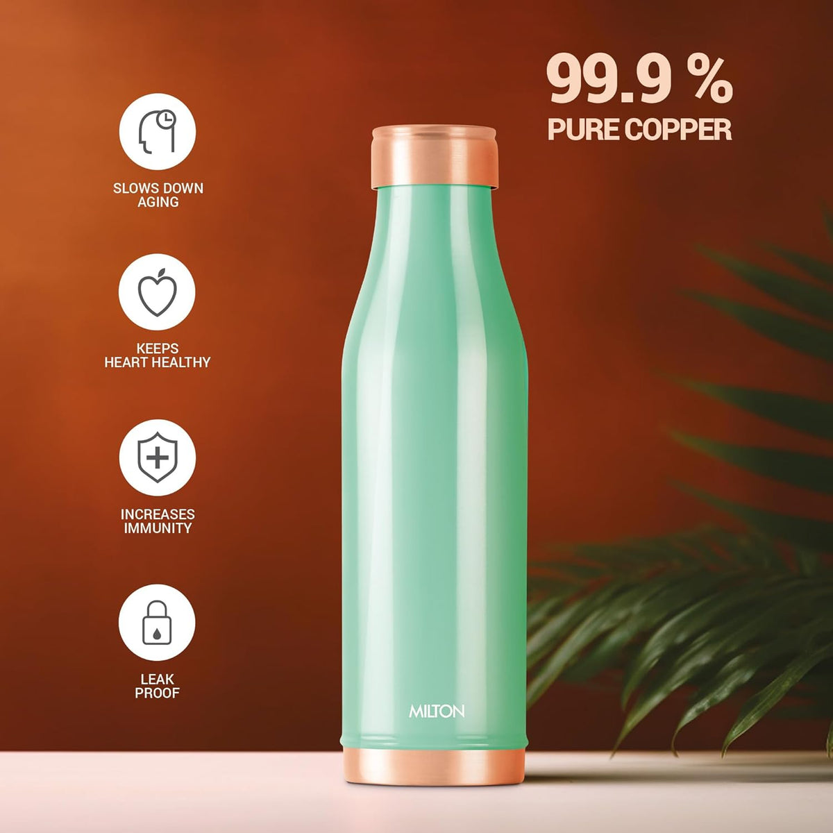 MILTON Copper Charge Water Bottle, 930 ml
