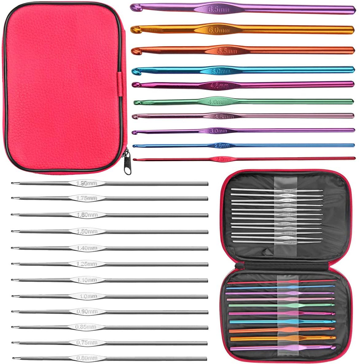 100 Pcs Crochet Hook Set with Yarn Knitting Needles - image 4