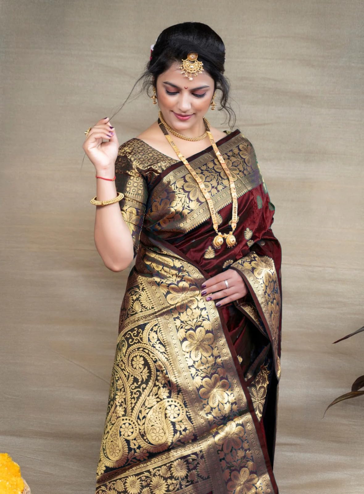 Vasthrlay Banarasi Classic Saree with decorative traditional design