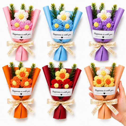 Crochet Flower Bouquet for Gifts Artificial Handmade Knitted Crochet Flowers Bouquet - image 1