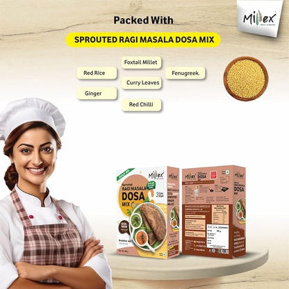 Millex Sprouted Ragi Masala Dosa Ready Mix & Ragi Idli Instant Mix Combo - PUSHMYCART