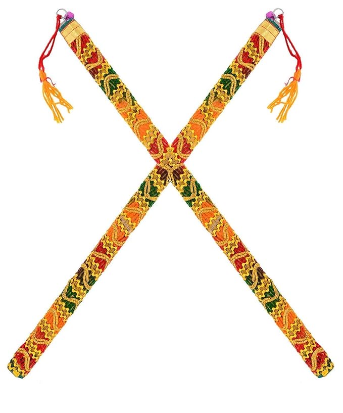 Avanti Creation Traditional Wooden Rajwadi Pairs Dandiya Sticks