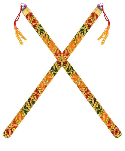 Avanti Creation Traditional Wooden Rajwadi Pairs Dandiya Sticks