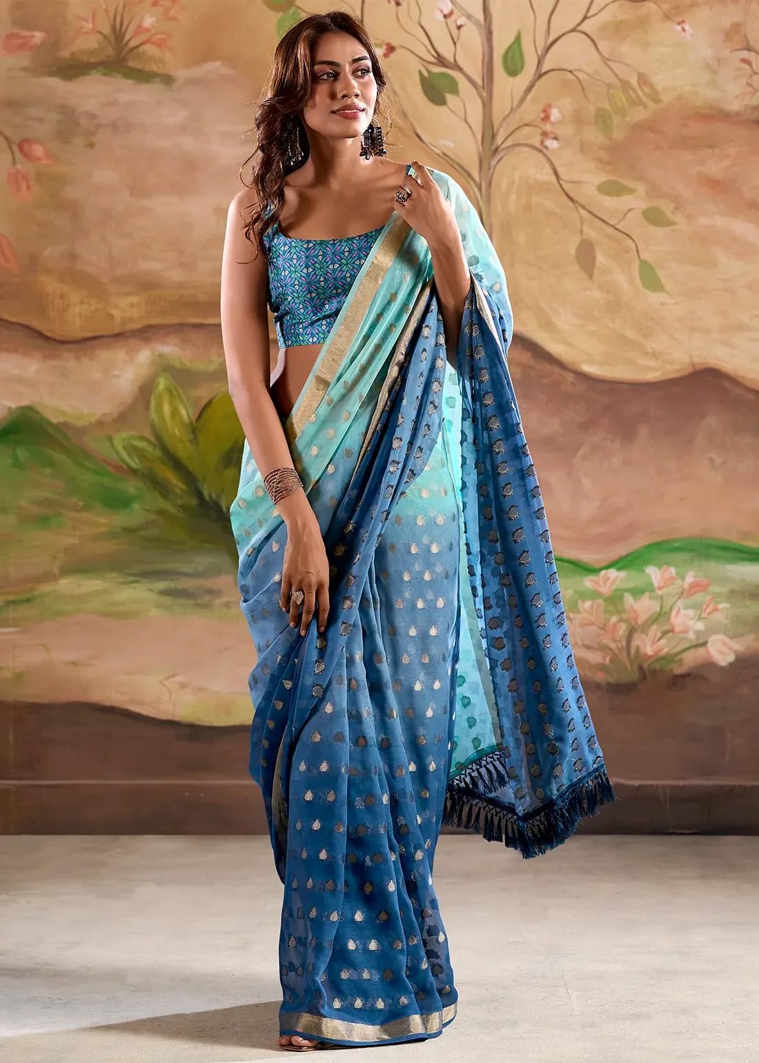 Vasthrlay Traditional Saree in Classic with refined georgette ethnic appeal