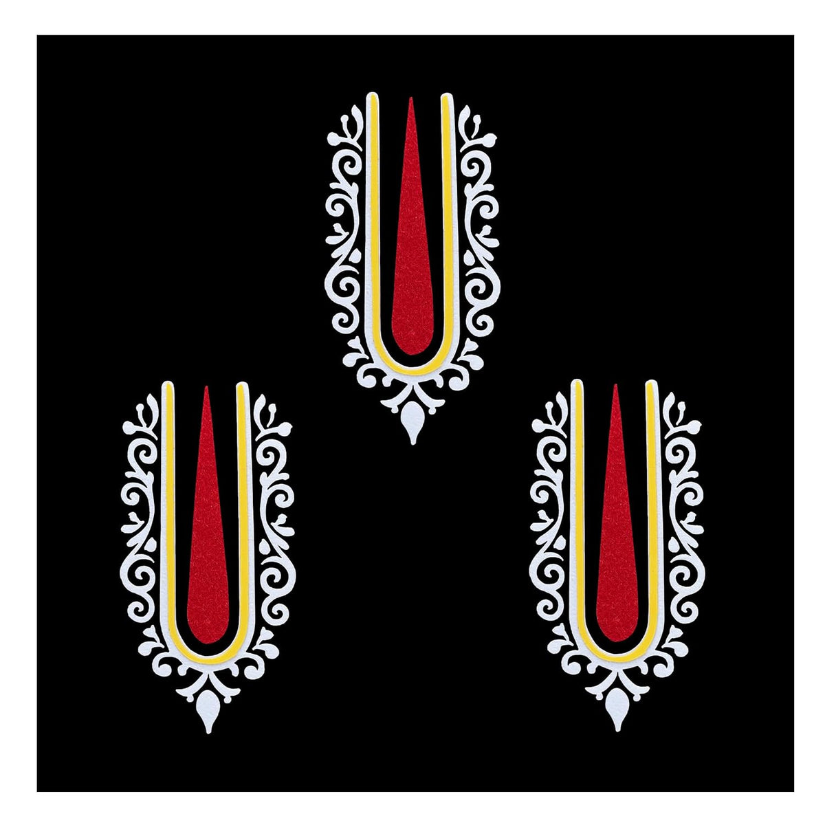 Comet Busters Krishna Vishnu Tilak Bindis 30 mm Vaishnav Namam 3 Bindis