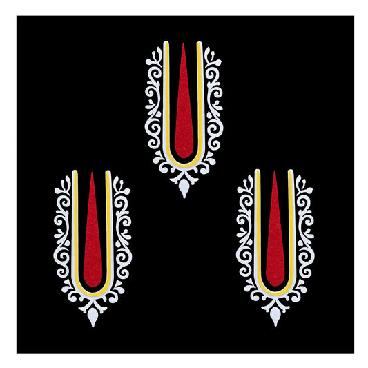 Comet Busters Krishna Vishnu Tilak Bindis 30 mm Vaishnav Namam 3 Bindis
