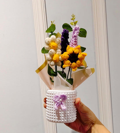 Handmade Artificial Crochet Flower Bouquet - image 4