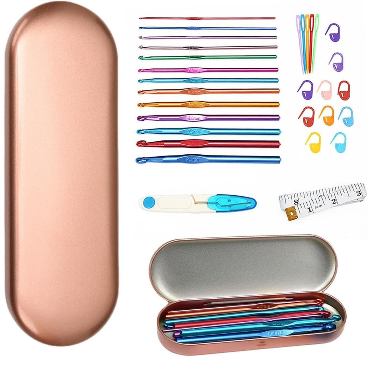 30-Piece Ergonomic Crochet Hook Set - image 1