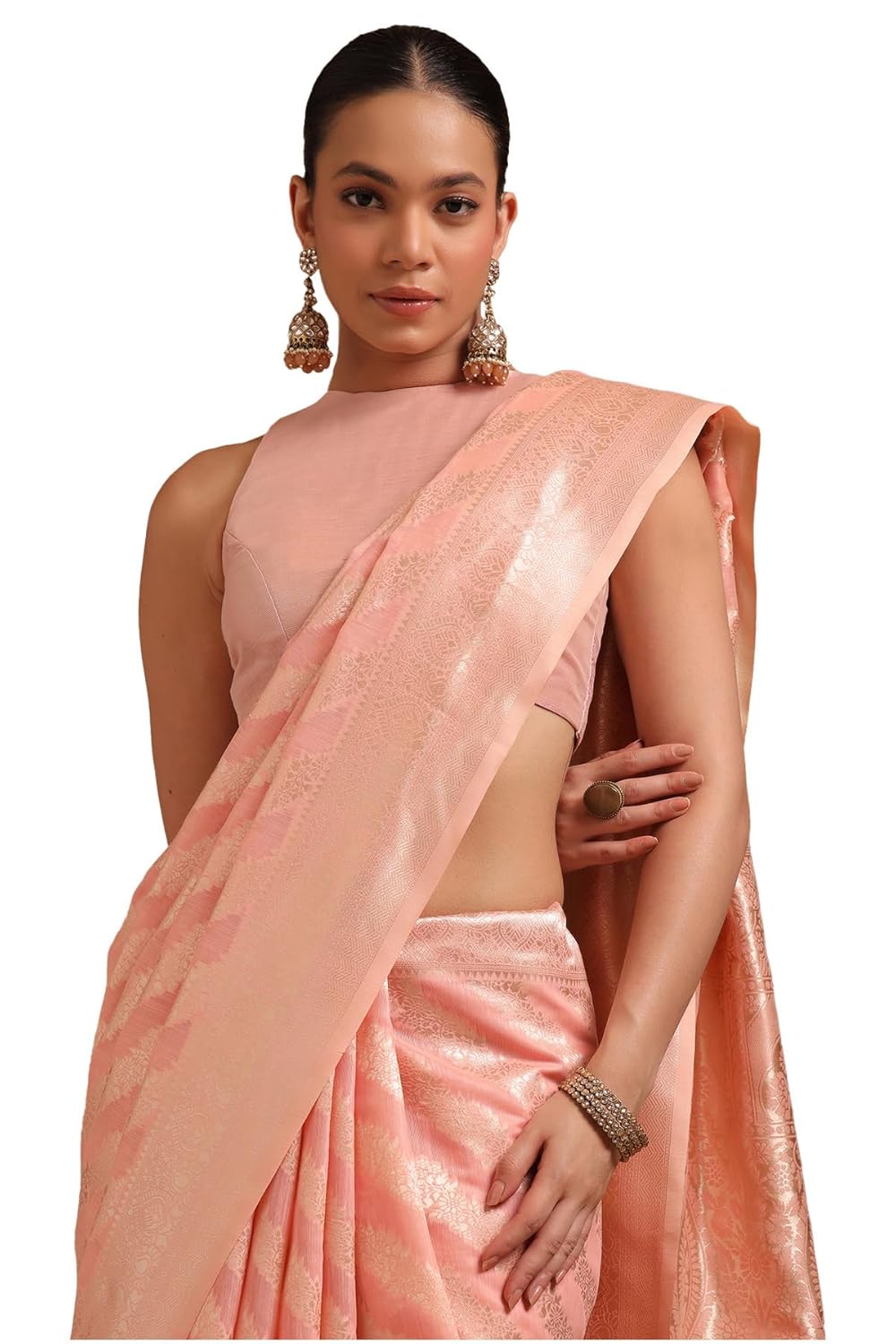 Vasthrlay Turquoise Tussar Traditional Saree for festive ethnic occasions