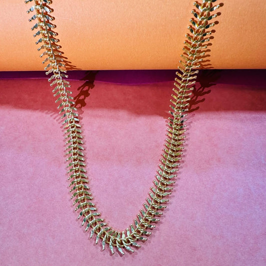 Traditional Durva Haar Long Golden Grass Necklace for Women - image 2