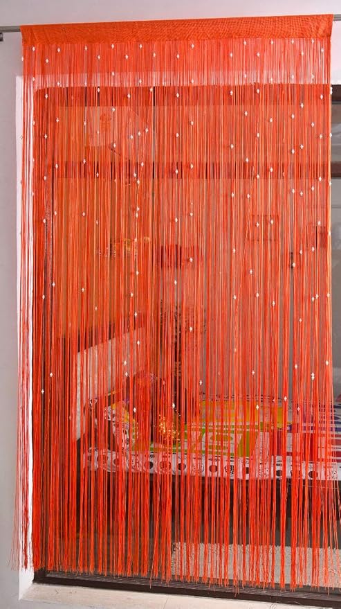 Polyester Solid Pattern Beautiful Threads String Door Curtain - PUSHMYCART