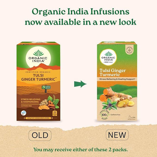 Organic India Tulsi Ginger Turmeric Tea Bags