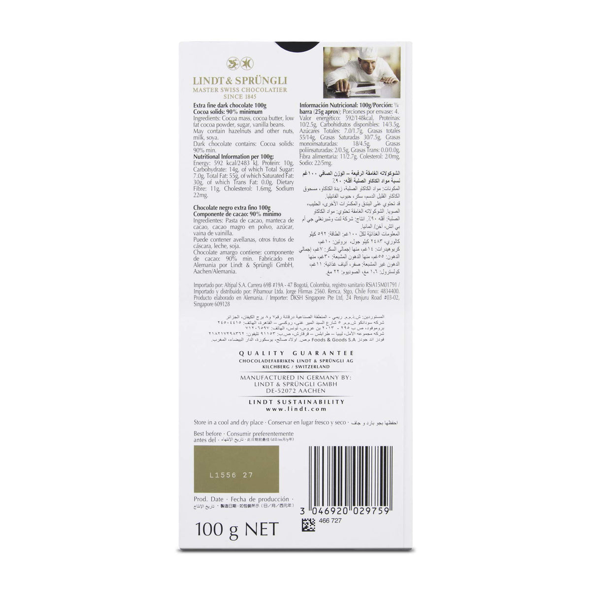Lindt Excellence Dark 85 Cocoa Chocolate Bar and LINDT