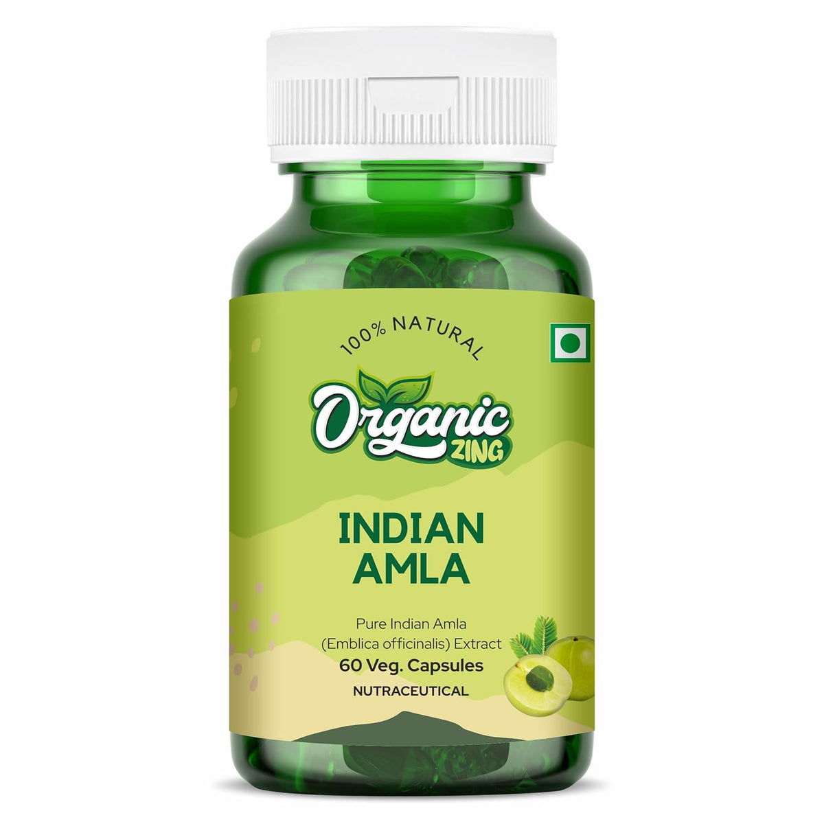 Organic Zing Indian Amla Extract 1000mg 60 Capsules