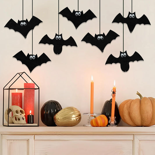 Rozi Decoration Halloween Bat Wall Decor Set of 7 Water Resistant Hanging Cutouts