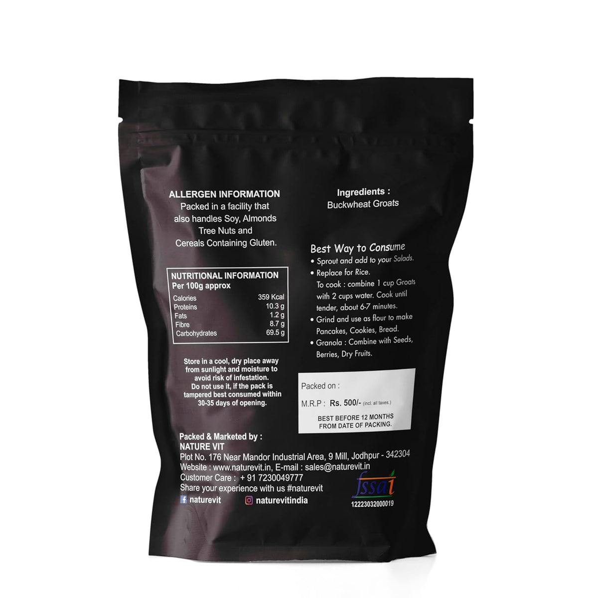 NatureVit Buckwheat Seeds [Kuttu-Giri]