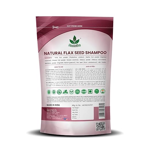Havintha - Natural Flaxseed Shampoo - Powder for Dry Hair - PUSHMYCART